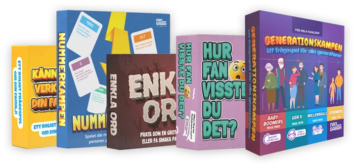 Spelkartonger från Nangarra Games: Nummerkampen, Hur fan visste du det?, Generationskampen med flera